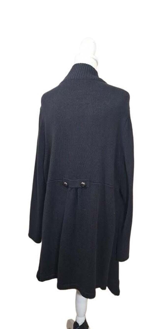 Style & Co Blk. Mock/Tunnel Neck Sweater Coat, 2X Military Style Dark Academia - Picture 3 of 11